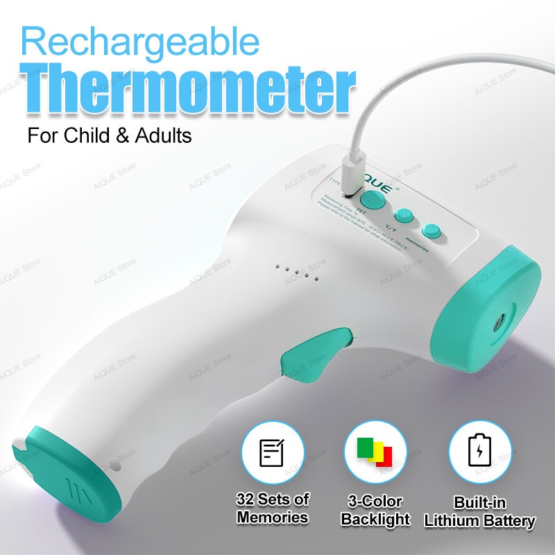 Pulse Oximeter - AiQUE Перезаряжаемый цифровой ℃ ℉ Термометр